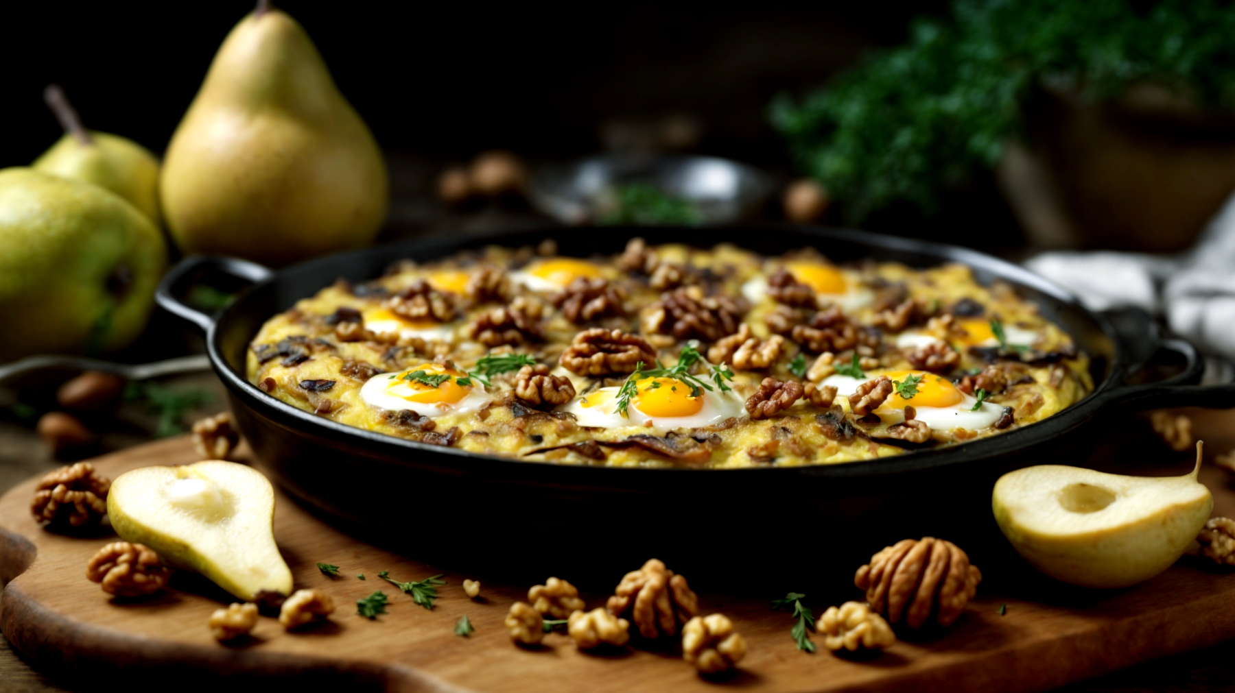 Frittata rustica pere noci cibo"